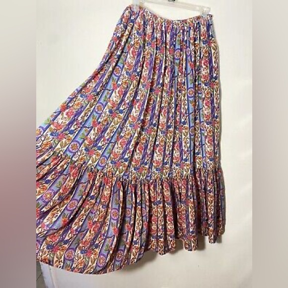 Anthropologie Tanvi Kedia Aparna Sequins Maxi Skirt Small Pleated Silk - Picture 3 of 8